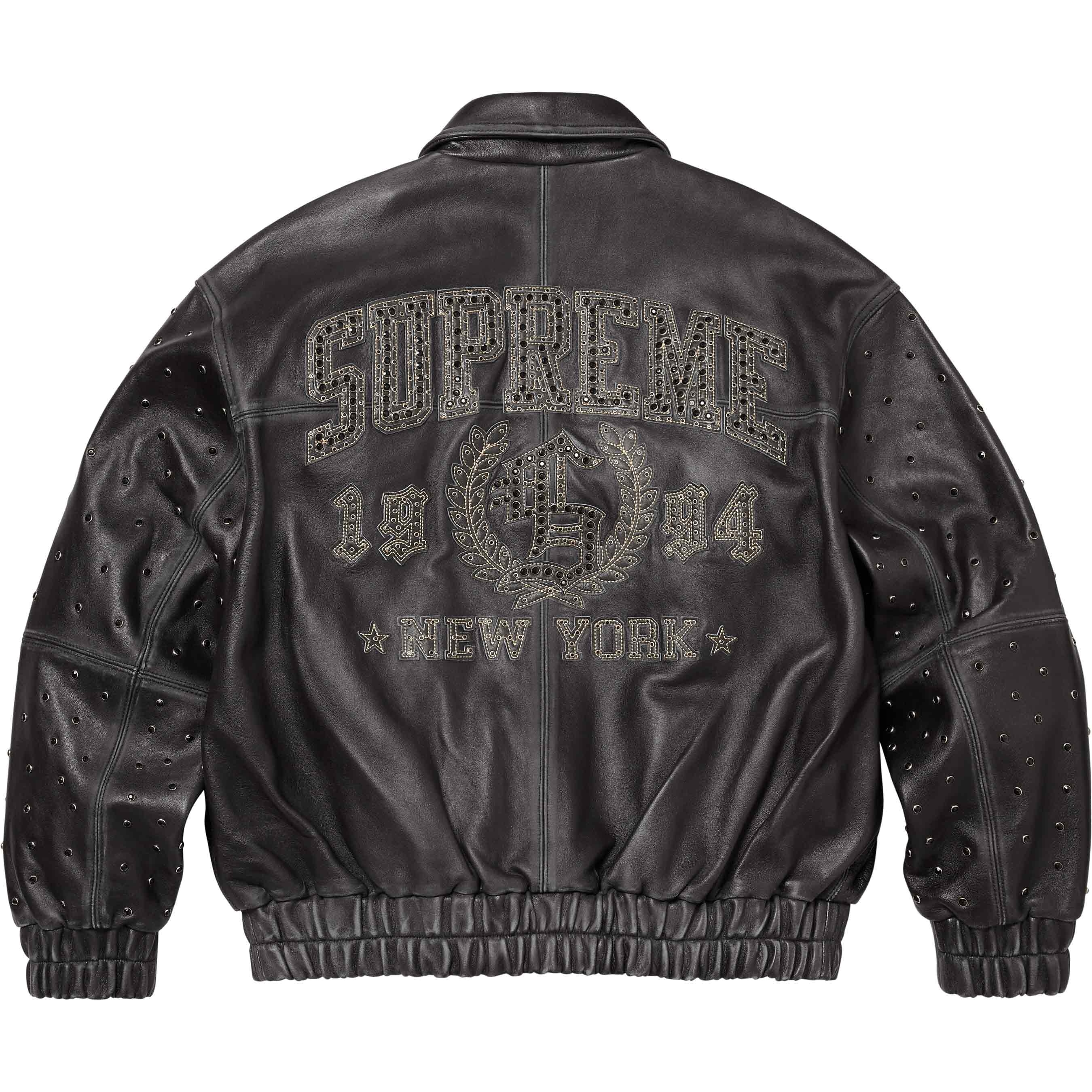Gem Studded Leather Jacket view 4
